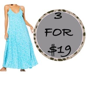 3/$19 NWT Rebel Raven turquoise leopard print maxi dress
